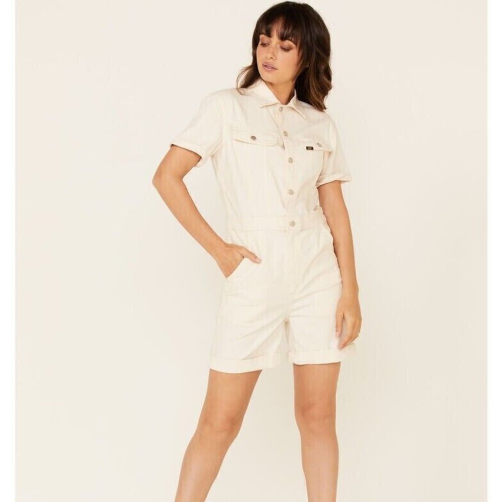 LEE Vintage Modern Jumpsuit Union Alls One Piece Short Sleeve Ecru
